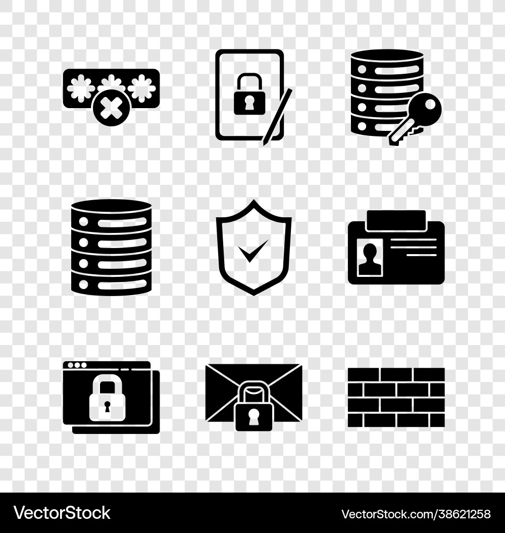 Set password protection server security key Vector Image