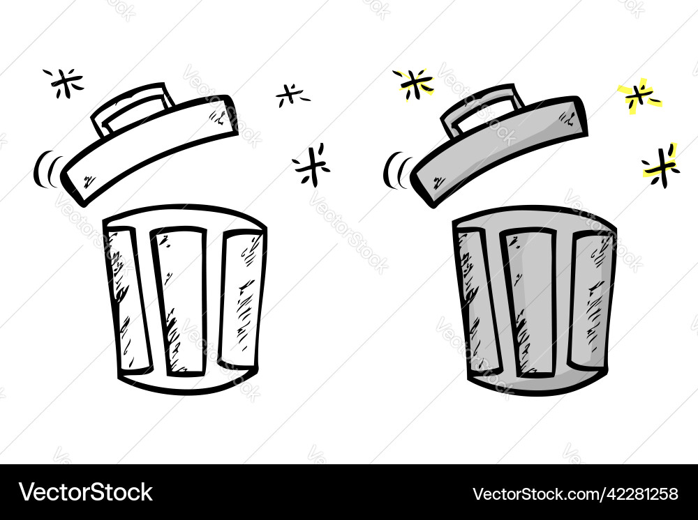Simple set 2 hand draw sketch of sparkling closed Vector Image