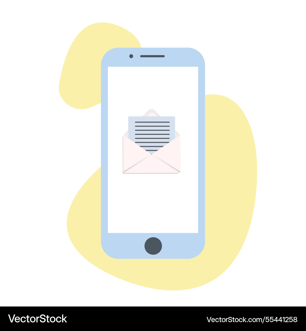 Smartphone new message notifications Smartphone new message notifications vector image