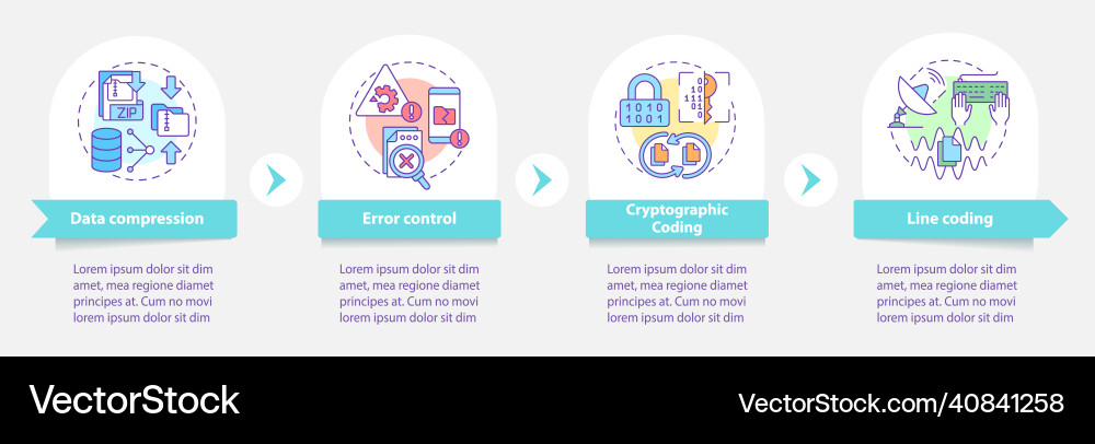 Types of coding round infographic template Types of coding round infographic template vector image