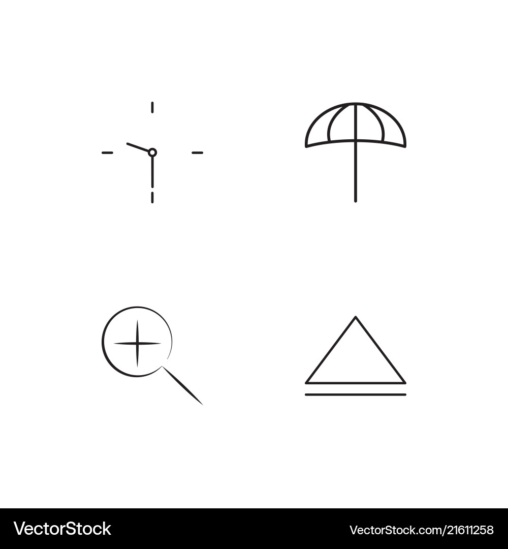 Web linear icons set simple outline vector image