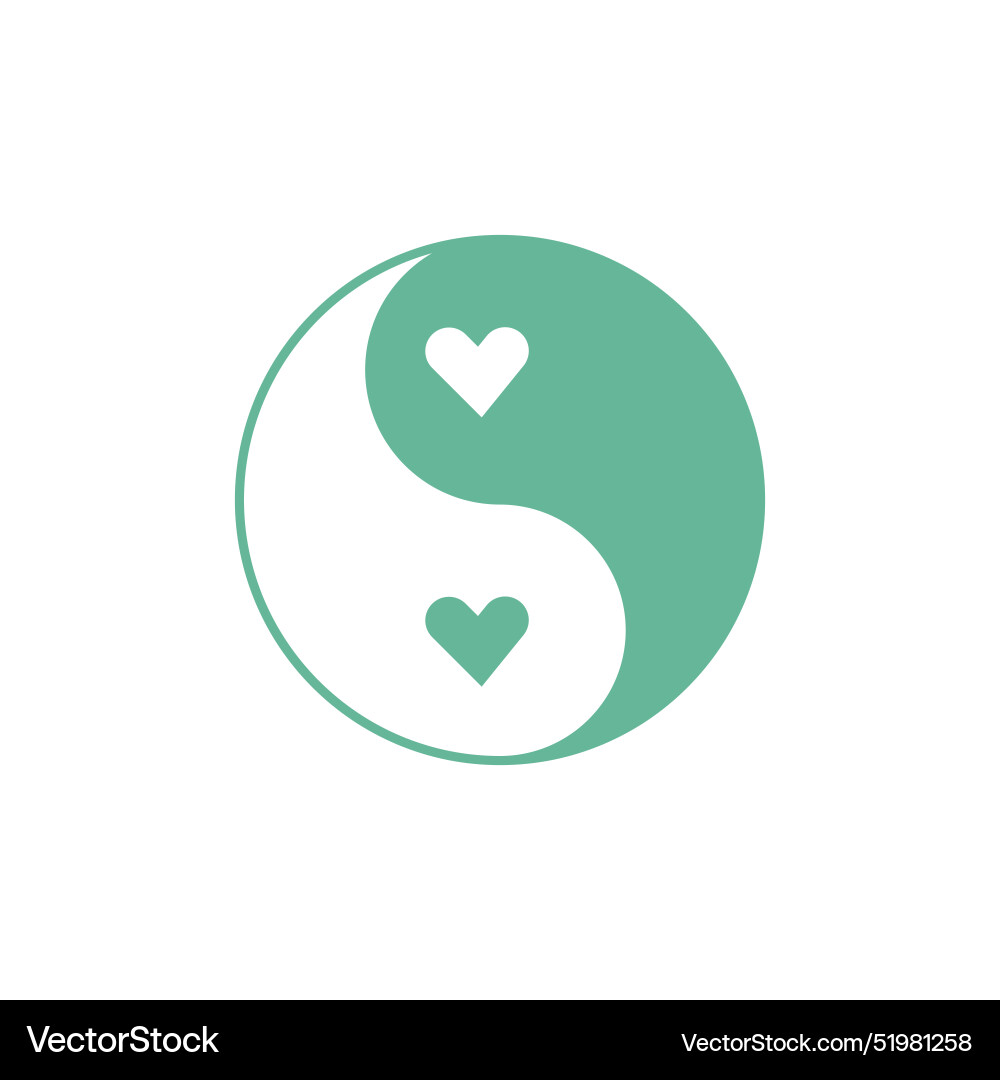 Ying yang icon in flat style with background Vector Image