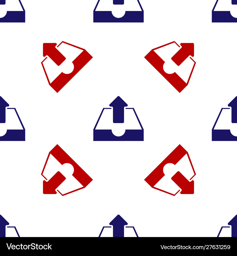 Blue and red upload inbox icon isolated seamless Blue and red upload inbox icon isolated seamless Vector Image