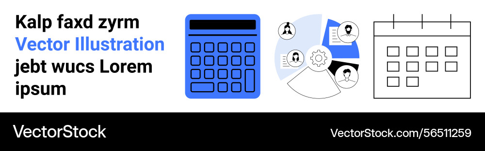 Calculator workflow chart and calendar Calculator workflow chart and calendar vector image