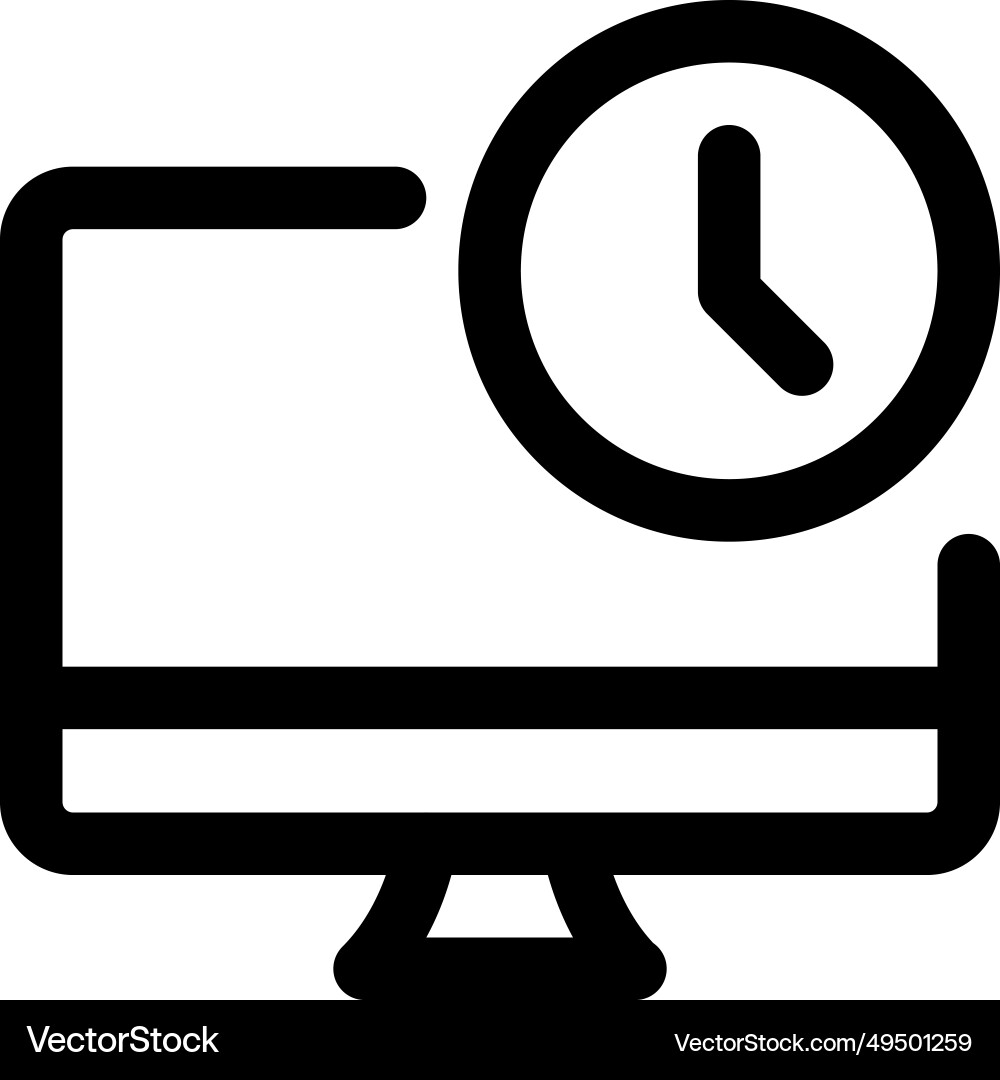 Computer Screen Time Display vector image