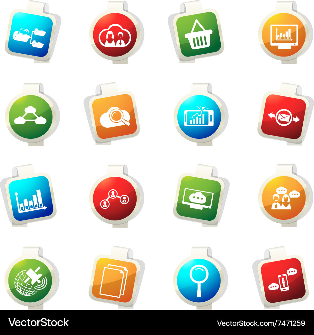 Data analytic and social network icons Vector Image