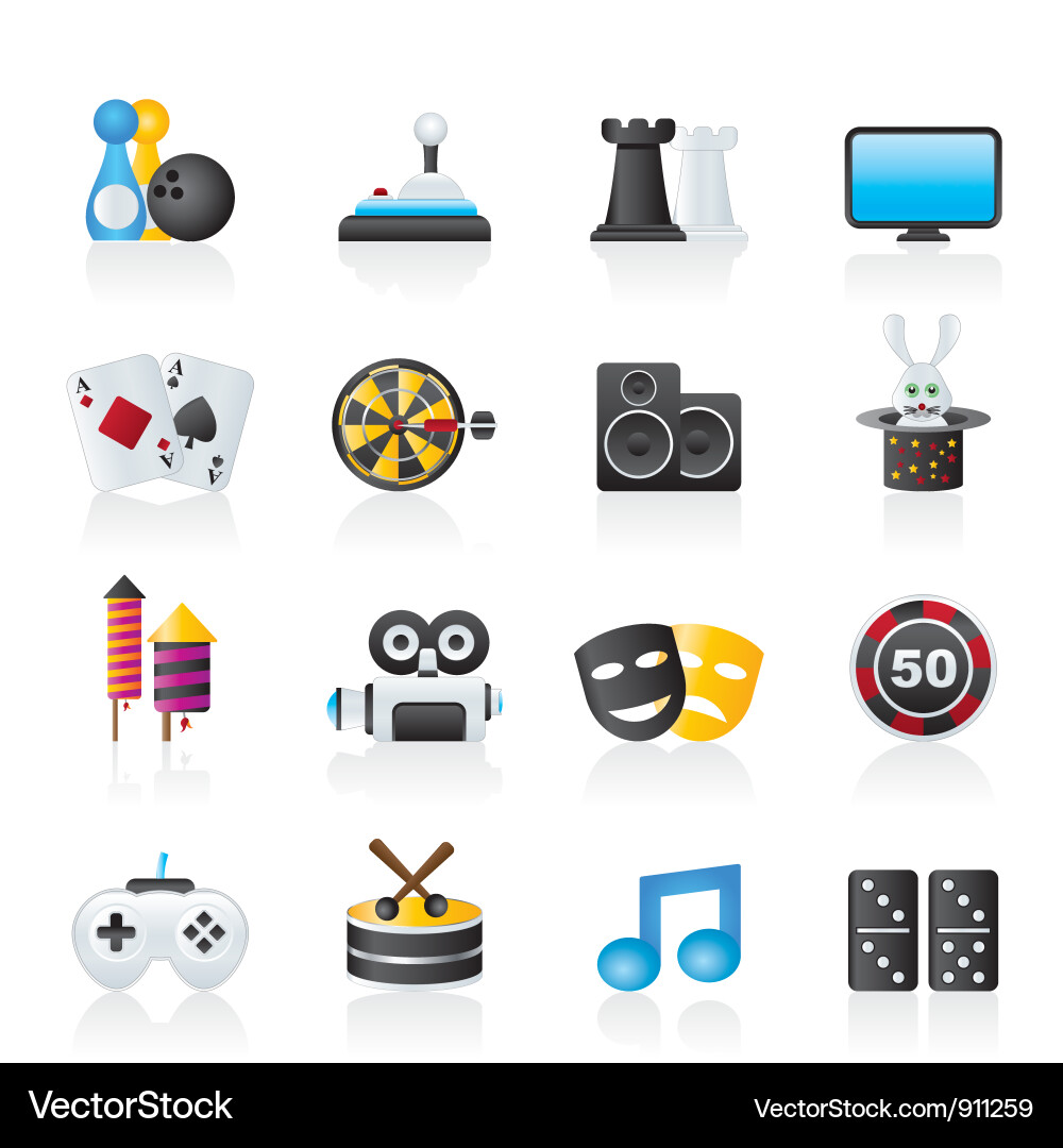 Entertainment objects icons vector image