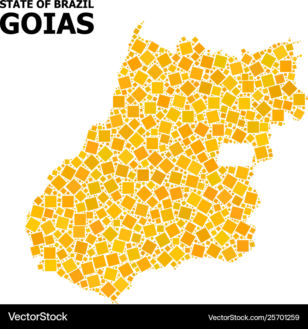 Gold rotated square pattern map goias state Vector Image