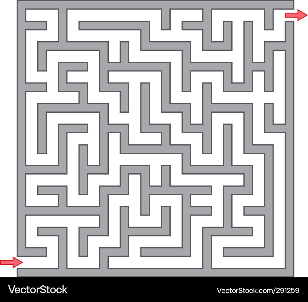 Gray Maze Puzzle Vektorbild