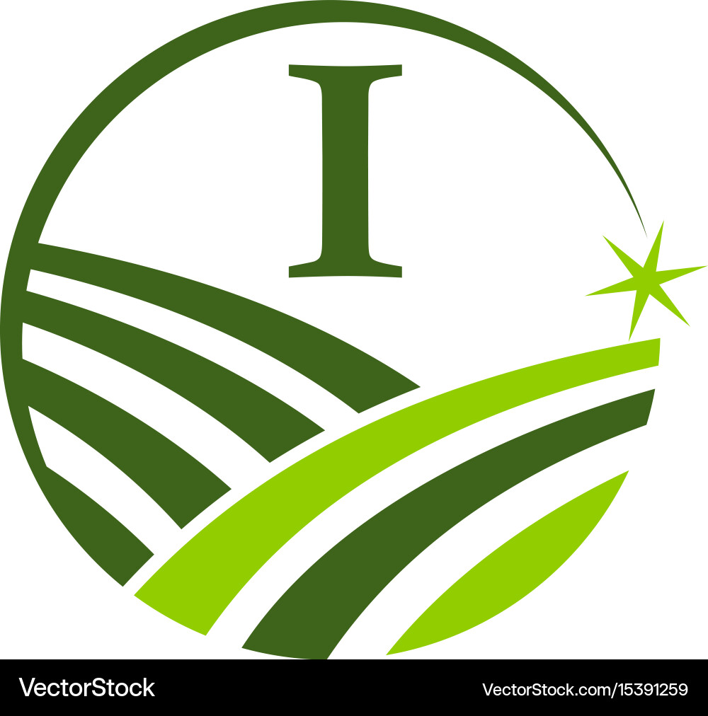 Green project solution center initial i vector image