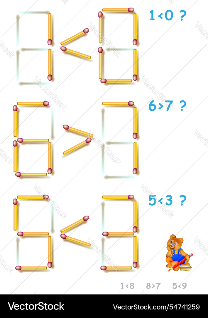 In each task add 1 matchstick to make In each task add 1 matchstick to make vector image