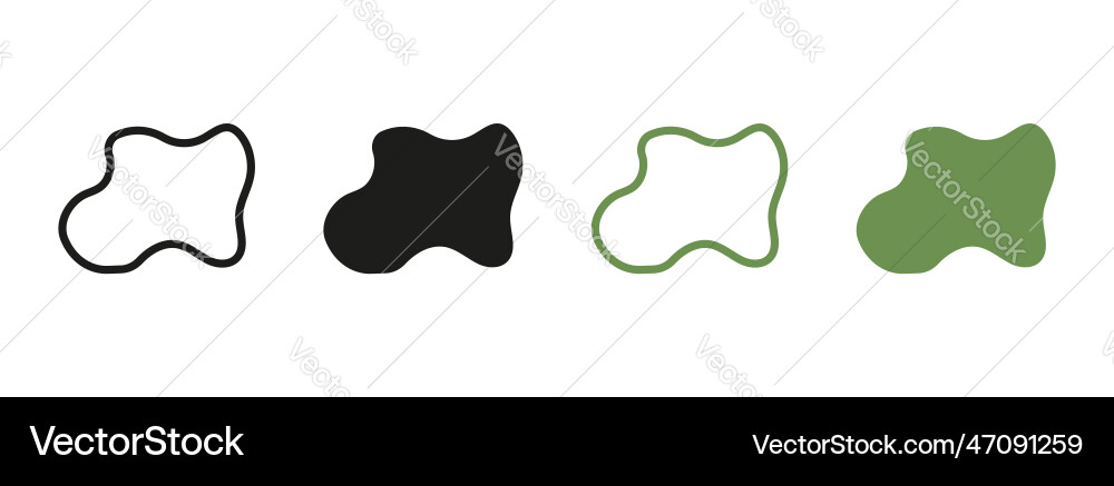 Minimal fluid random blotch line and silhouette Minimal fluid random blotch line and silhouette vector image