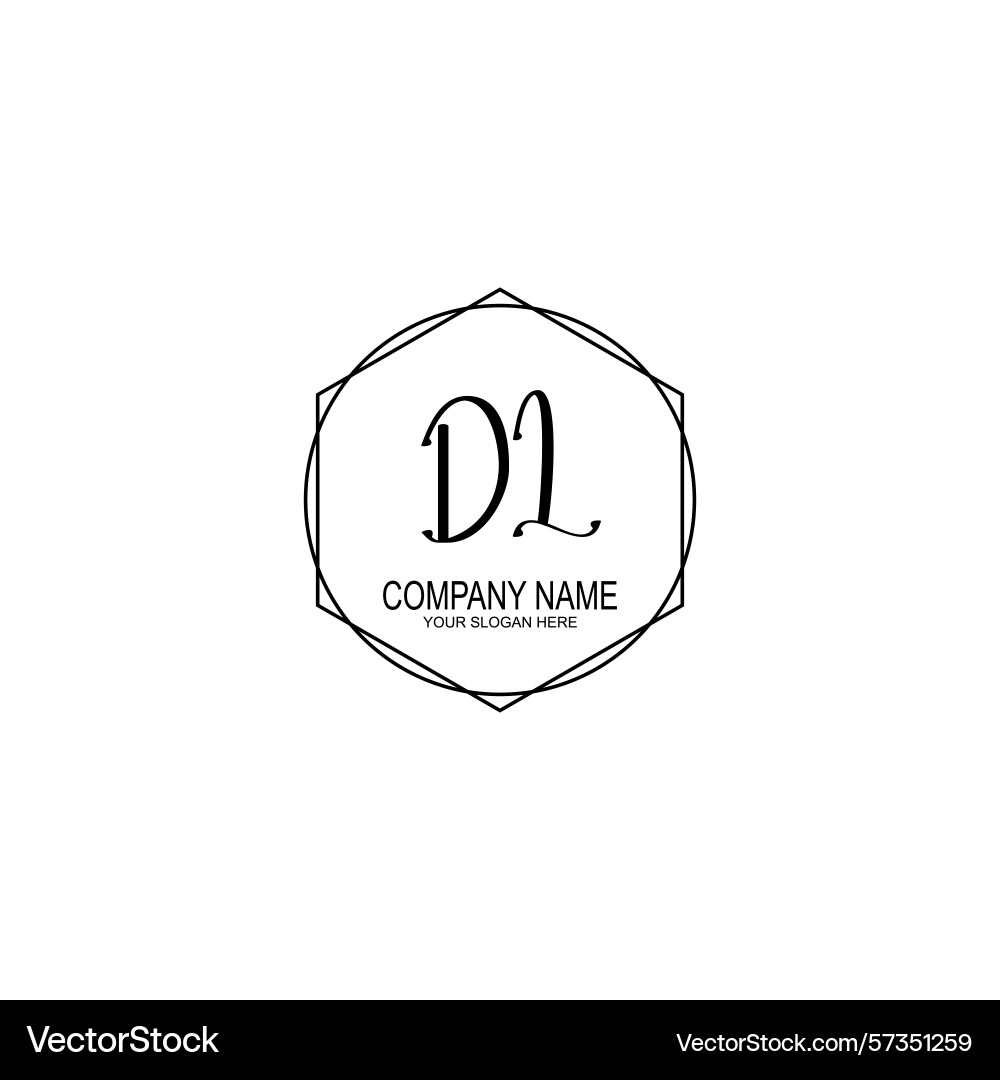 Minimalist handwritten dl initial logos with soft Minimalist handwritten dl initial logos with soft vector image