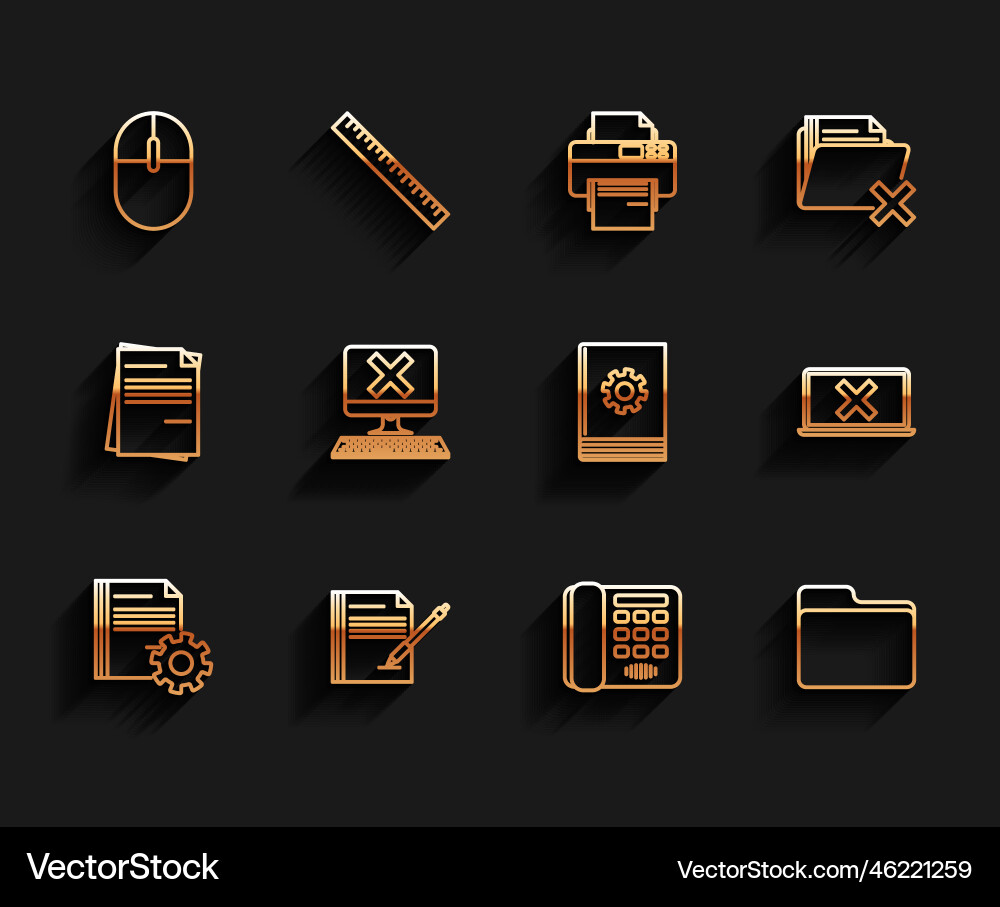 Set line document settings with gears blank Set line document settings with gears blank vector image