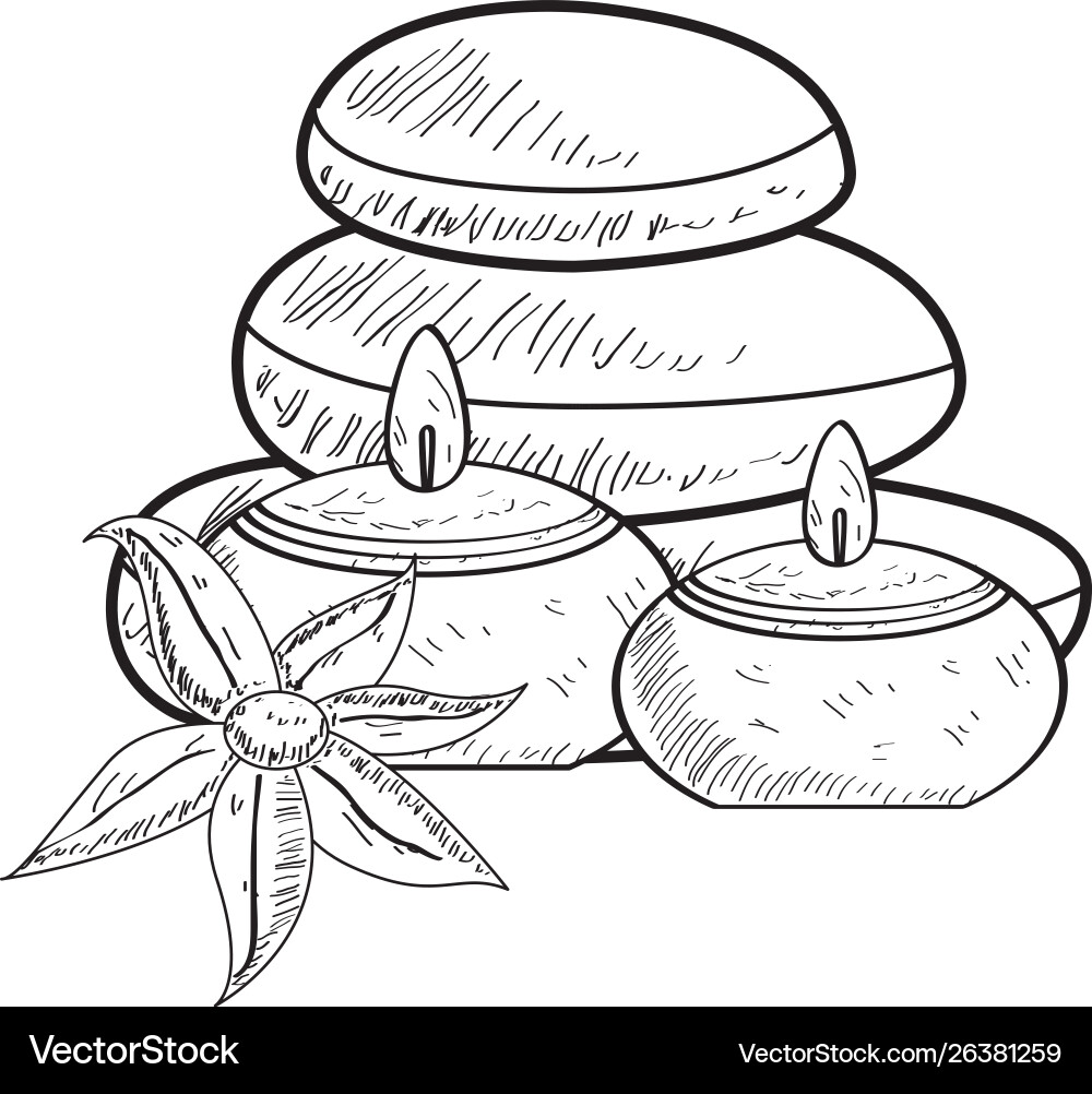 Sketch spa objects Vector Image