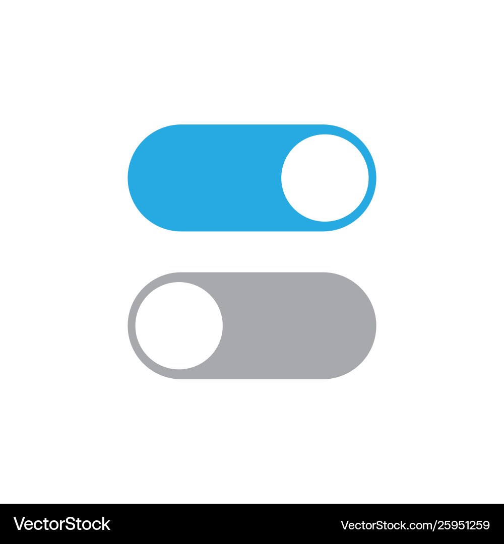 Toggle Switch - On/Off Icons vector image