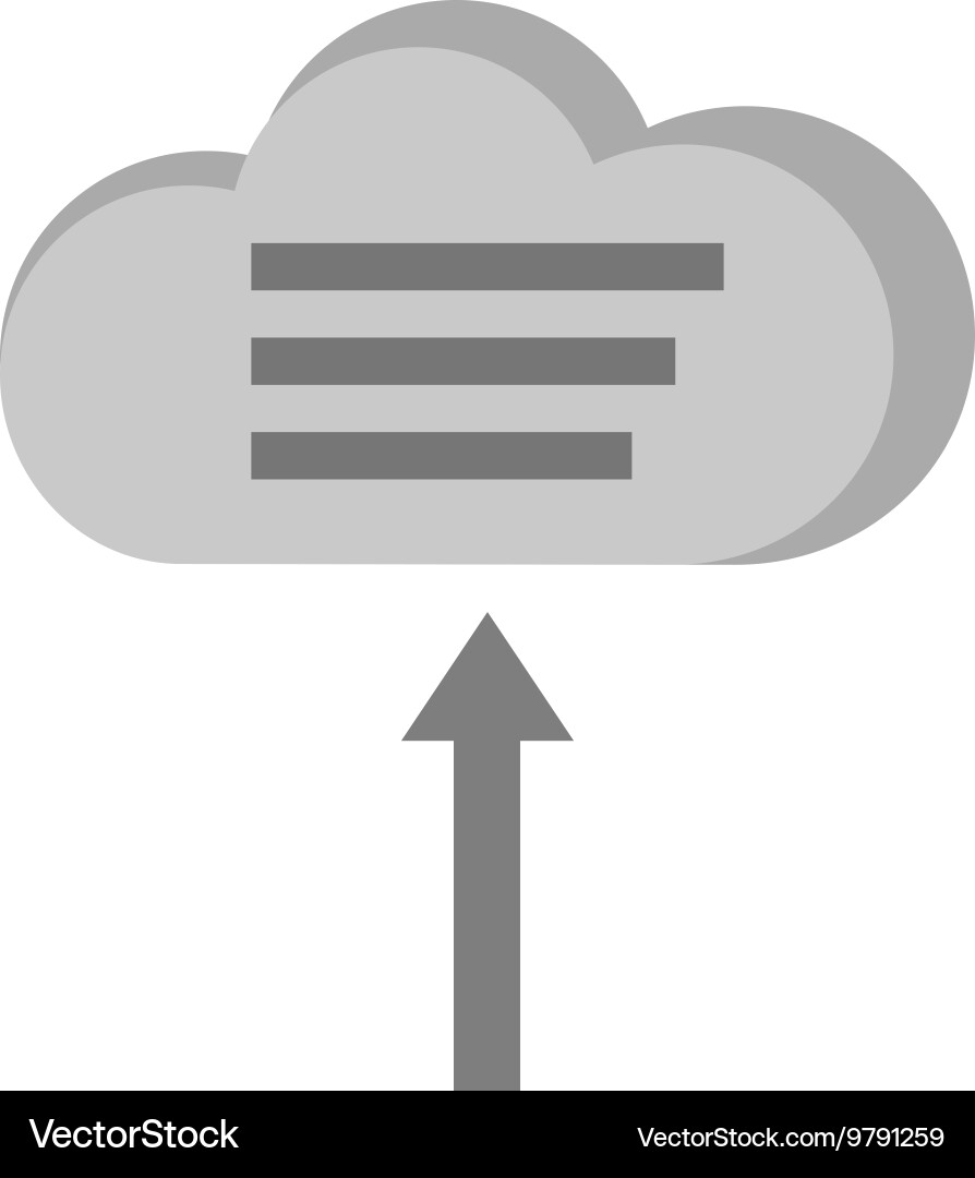 Upload all data on cloud vector image