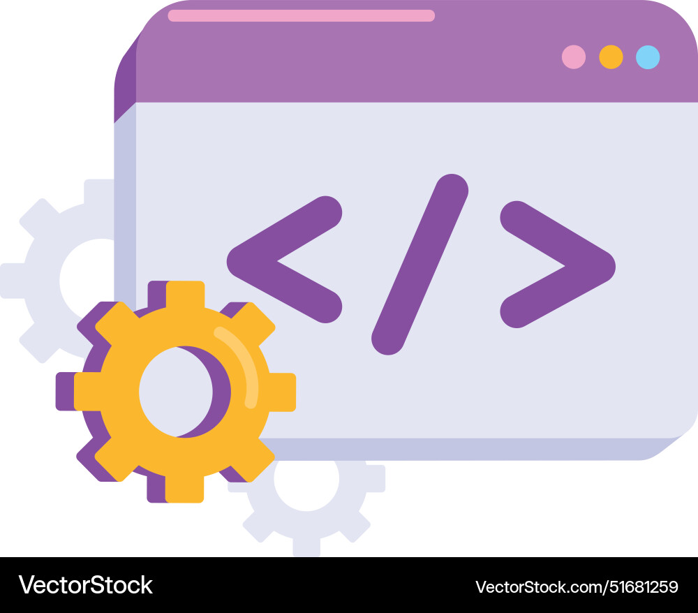 Web development and programming coding vector image