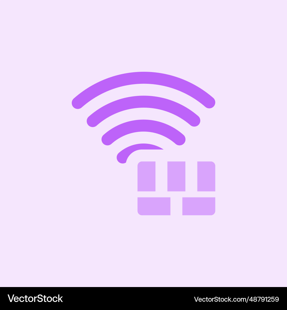 Wireless firewall use to protect unauthorized vector image