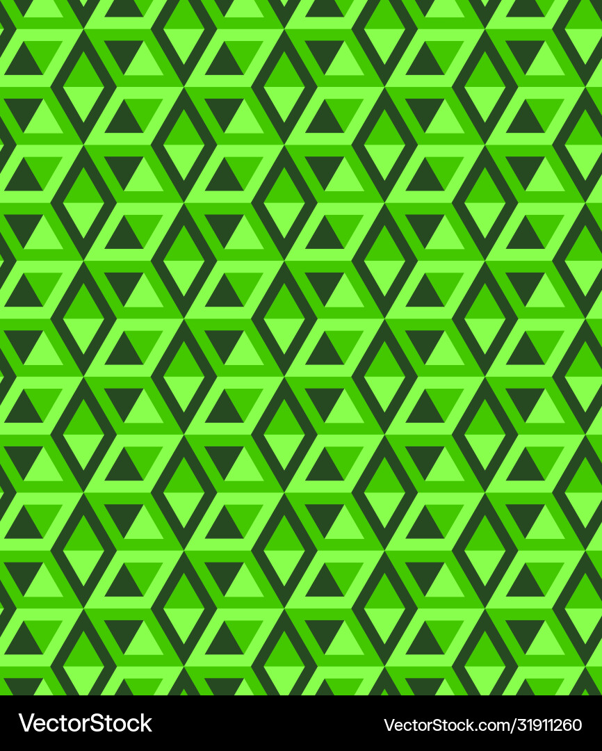 Abstract cube pattern fully seamless 3d green Abstract cube pattern fully seamless 3d green vector image