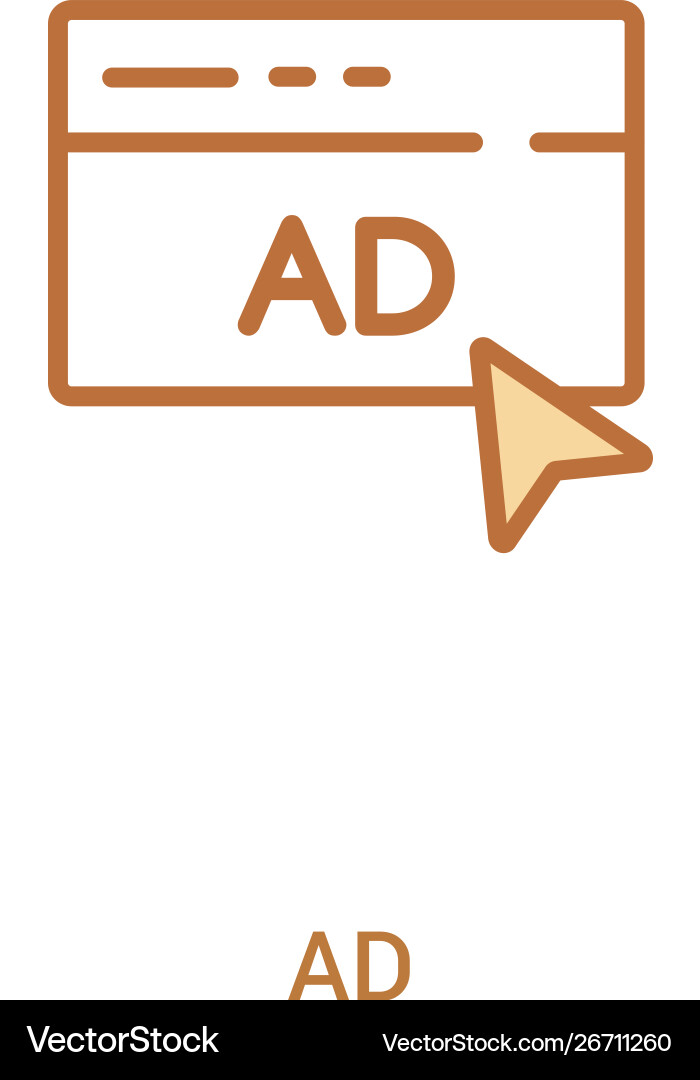 Ad concept 2 colored icon simple line element Vector Image