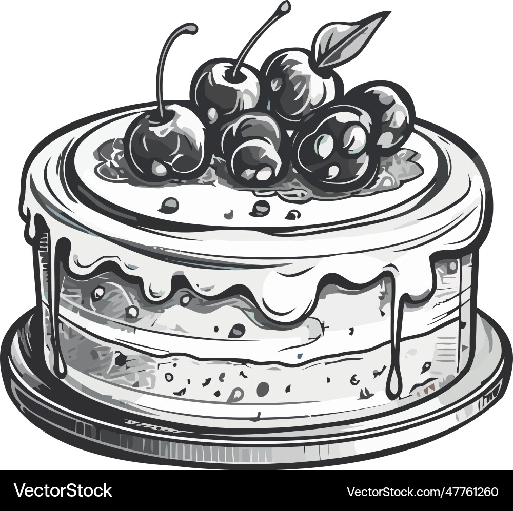 Berry cheesecake with fresh raspberry topping Vector Image