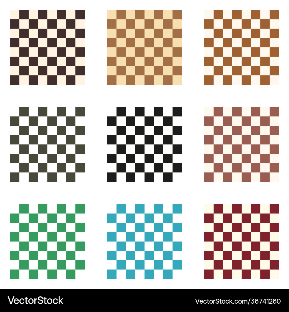 Checkerboard Patterns in Various Colors vector image