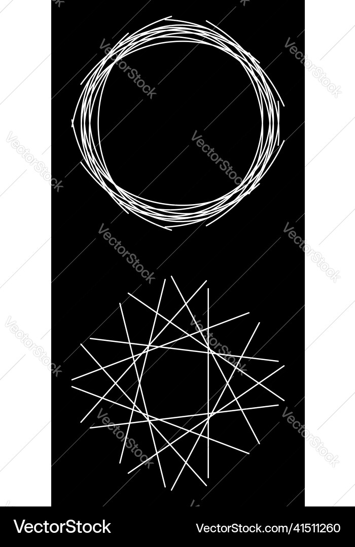 Circle circular form and matching angular edgy Vector Image