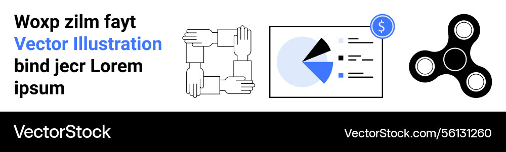 Collaborative hands data analytics and spinner Vector Image