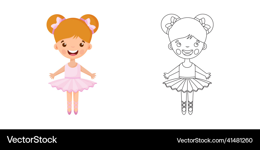 Coloring page outline ballet dancer or ballerina Coloring page outline ballet dancer or ballerina vector image