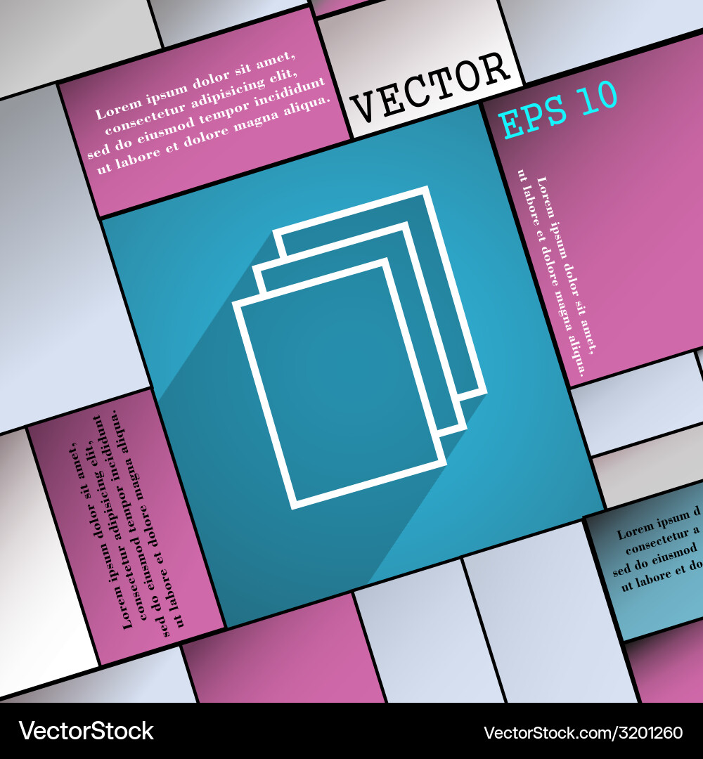 Copy file icon symbol flat modern web design vector image