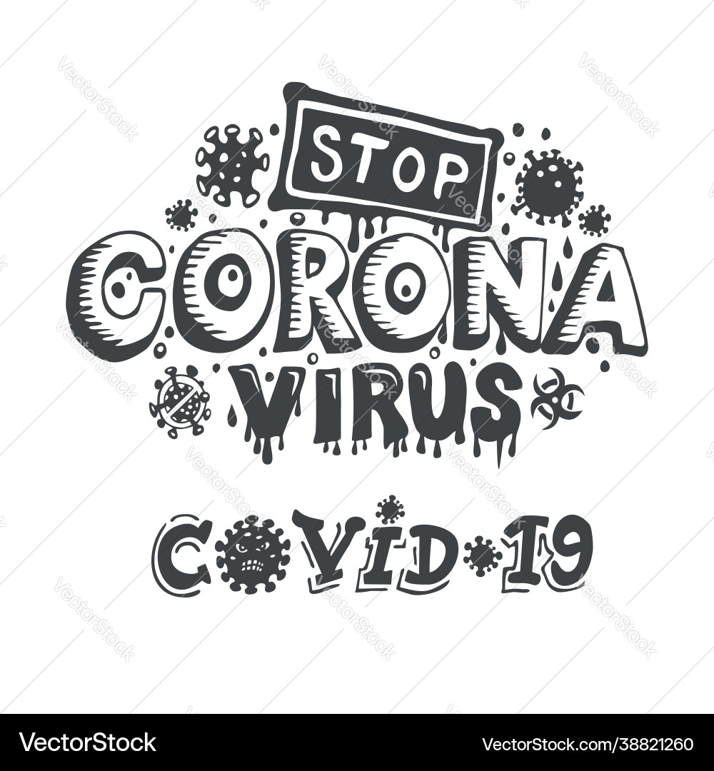 Coronavirus covid19-19 letterings and other Coronavirus covid19-19 letterings and other vector image
