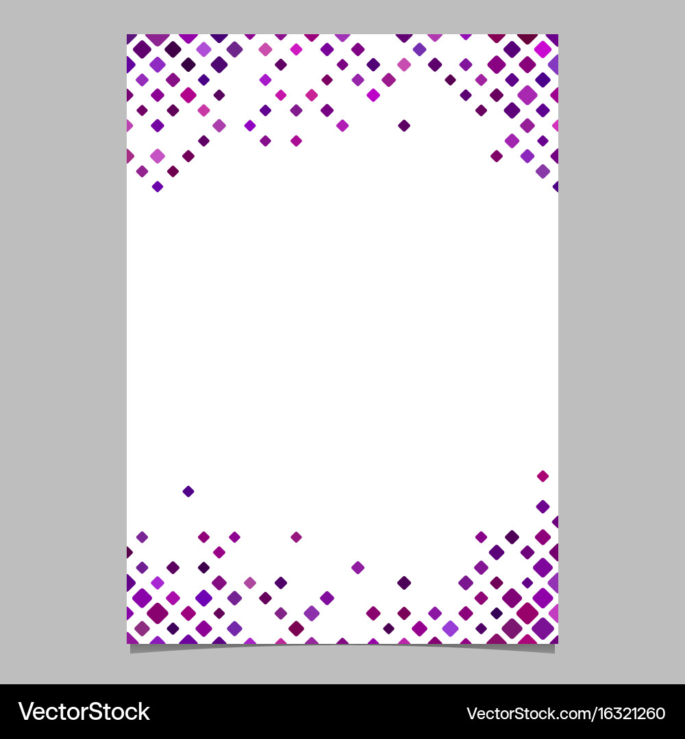 Diagonal square pattern page border template Vector Image