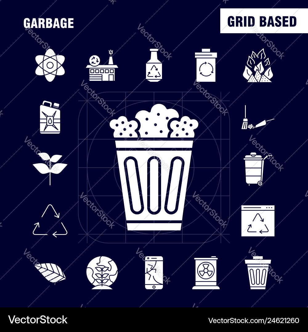 Garbage solid glyph icon for web print and mobile Vector Image