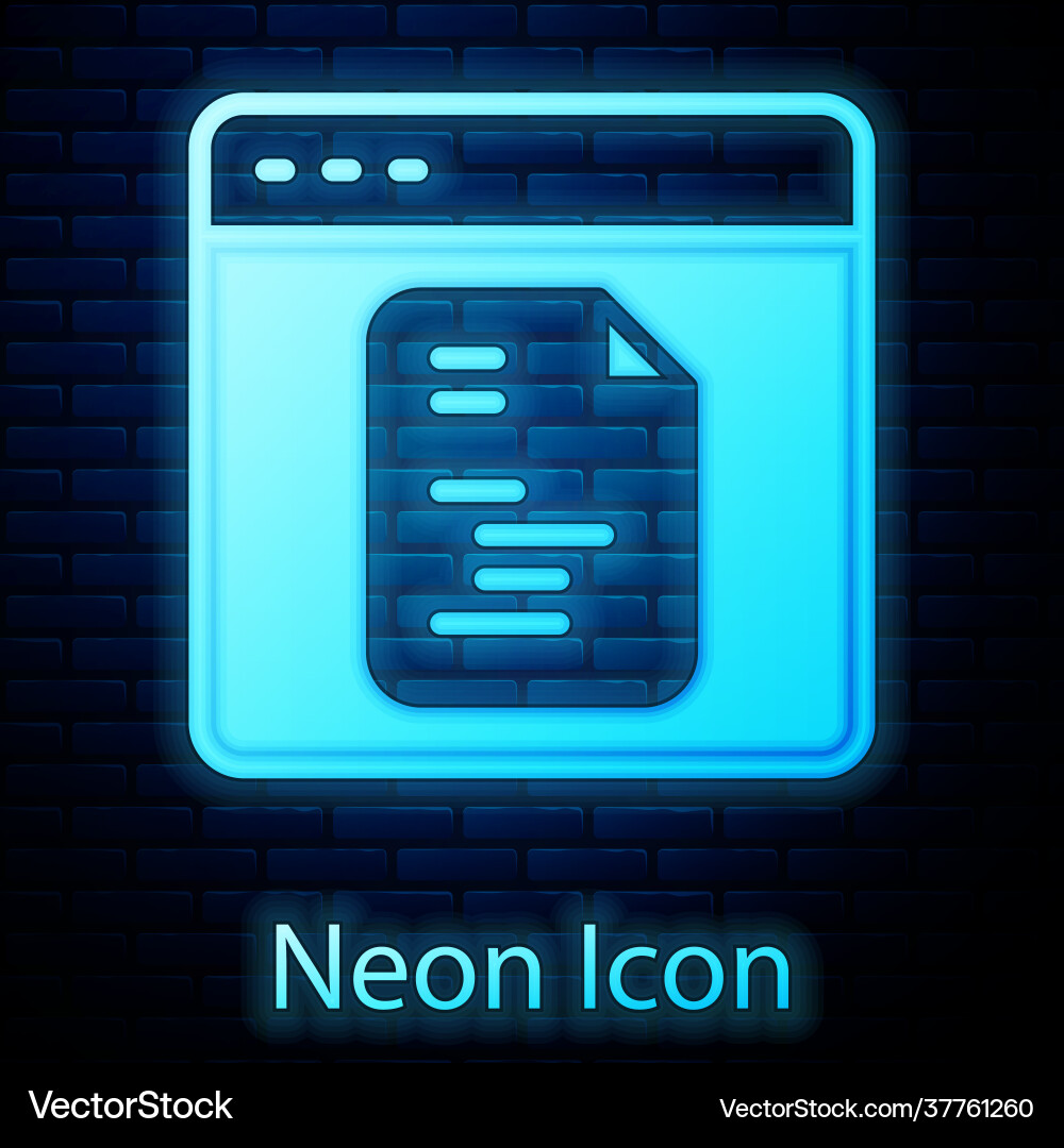 Glowing neon software web developer programming Vector Image