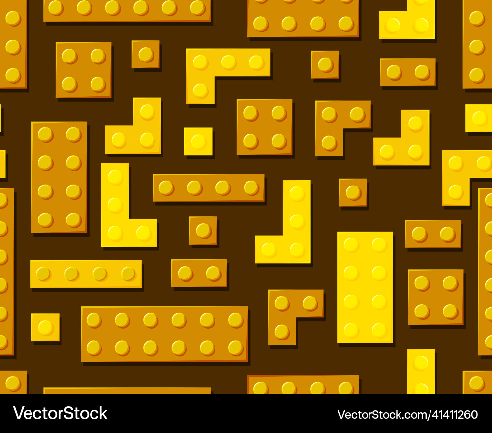 Gold plastic toys on a brown background seamless Gold plastic toys on a brown background seamless vector image