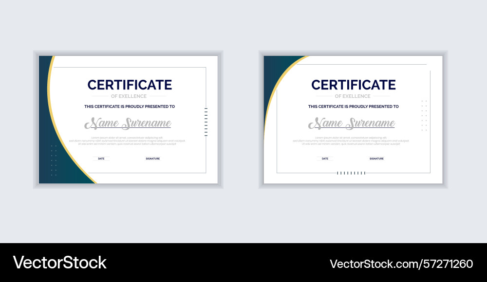 Gradient modern certificate template design Gradient modern certificate template design vector image