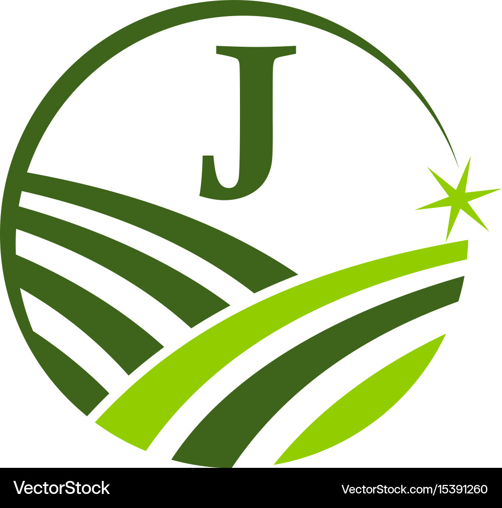 Green project solution center initial j vector image