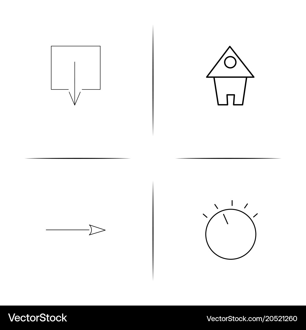 Internet of things simple linear icons set vector image