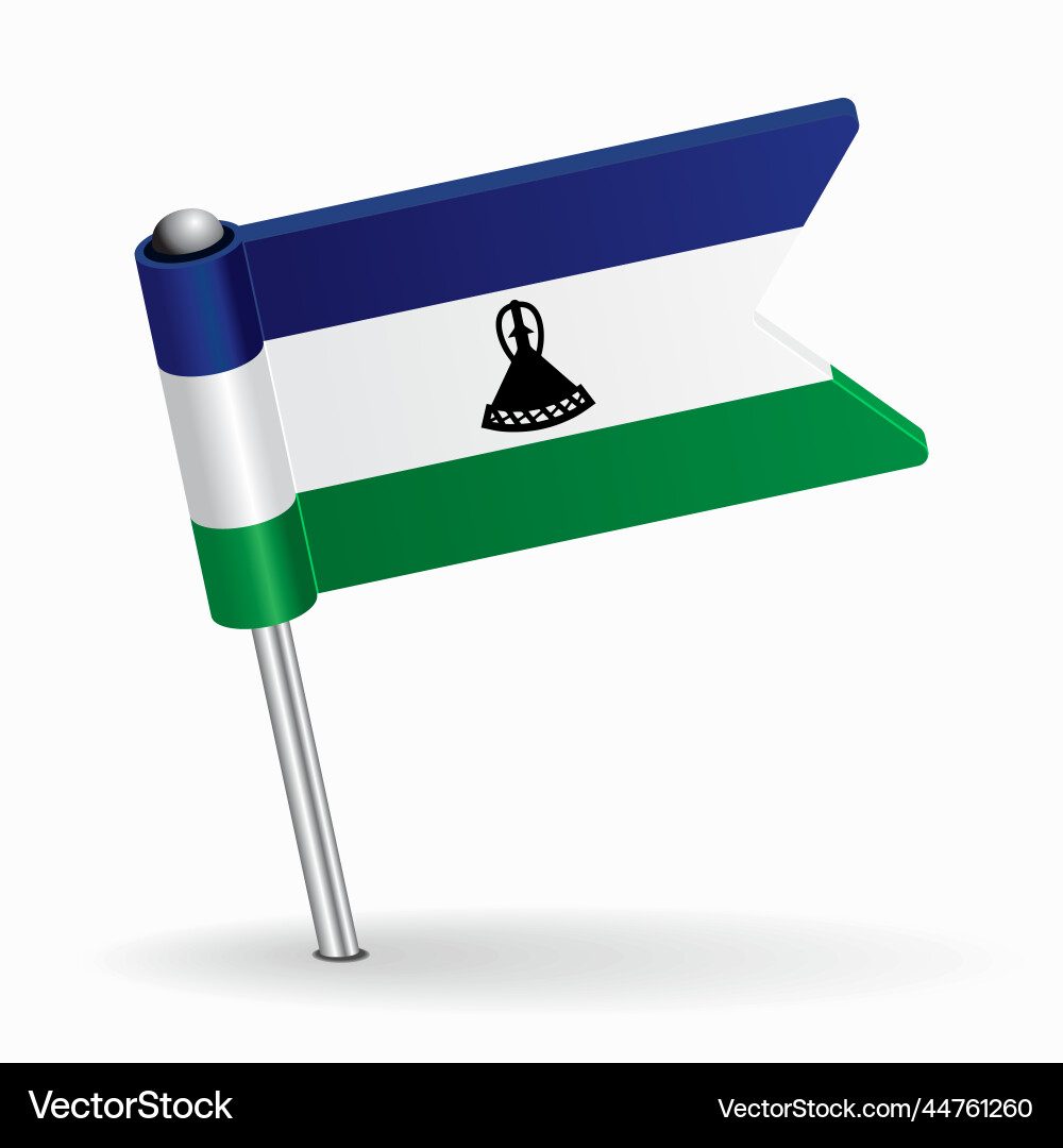 Lesotho flag map pointer layout Lesotho flag map pointer layout vector image