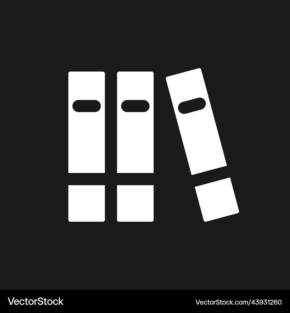 Messy bookshelf dark mode glyph ui icon Messy bookshelf dark mode glyph ui icon vector image