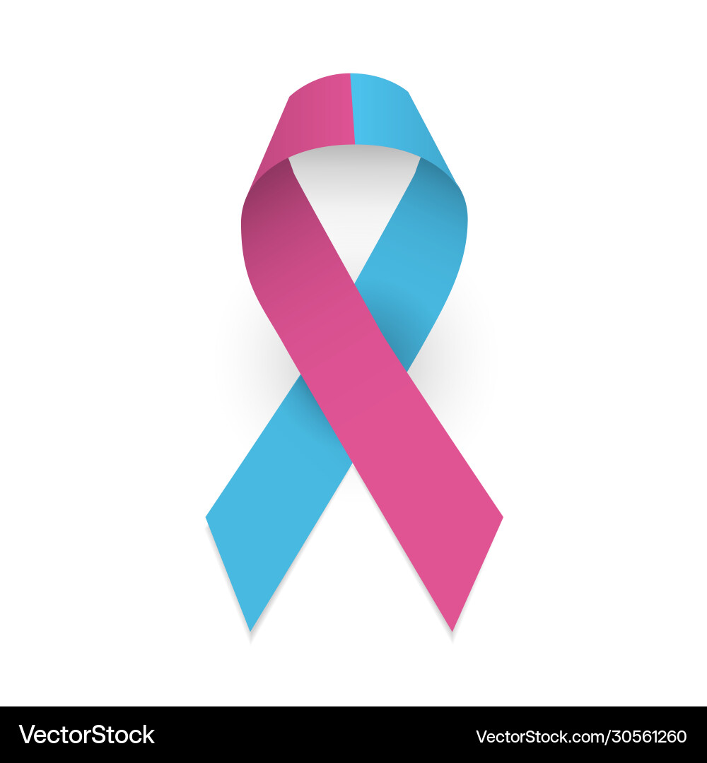 Pink and Blue Ribbons - Awareness Vector Image