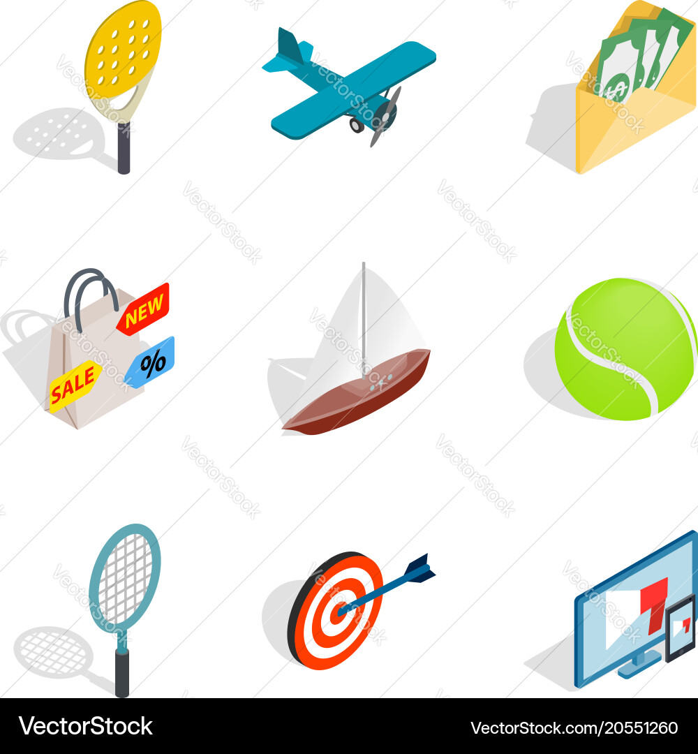 Progress icons set isometric style Vector Image