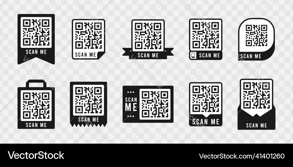 Qr code frame set template of frames