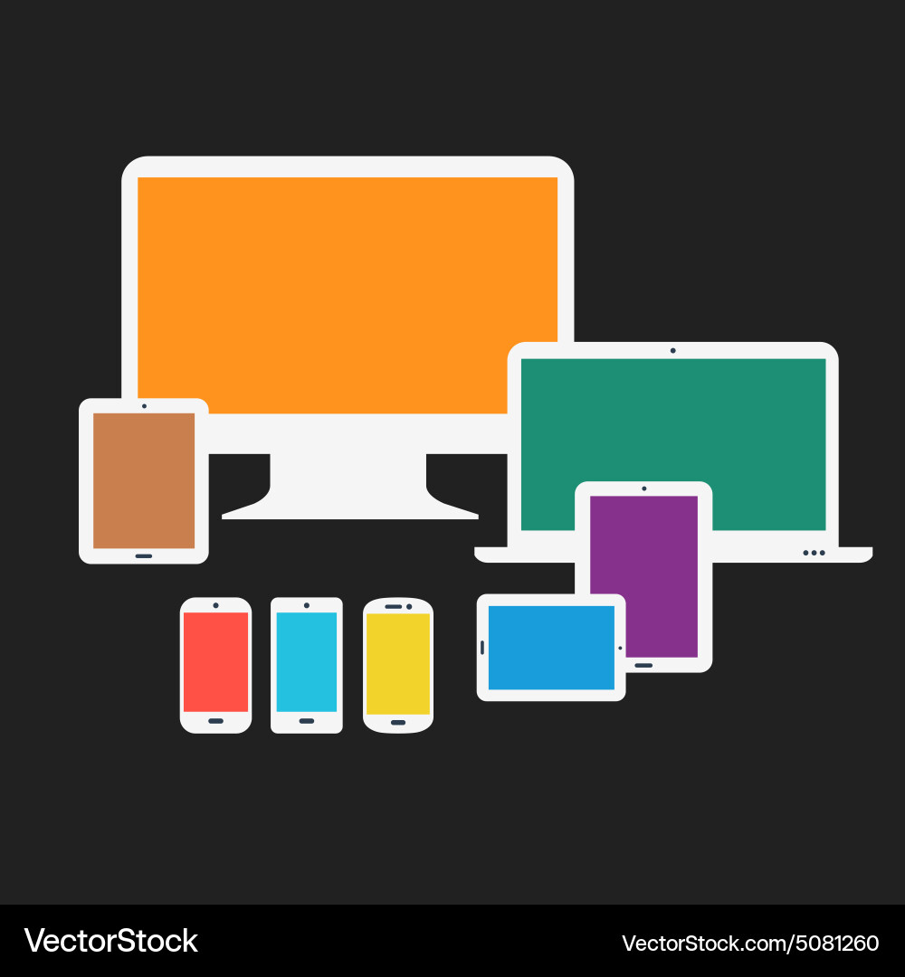 Responsive Device Mockup vector image