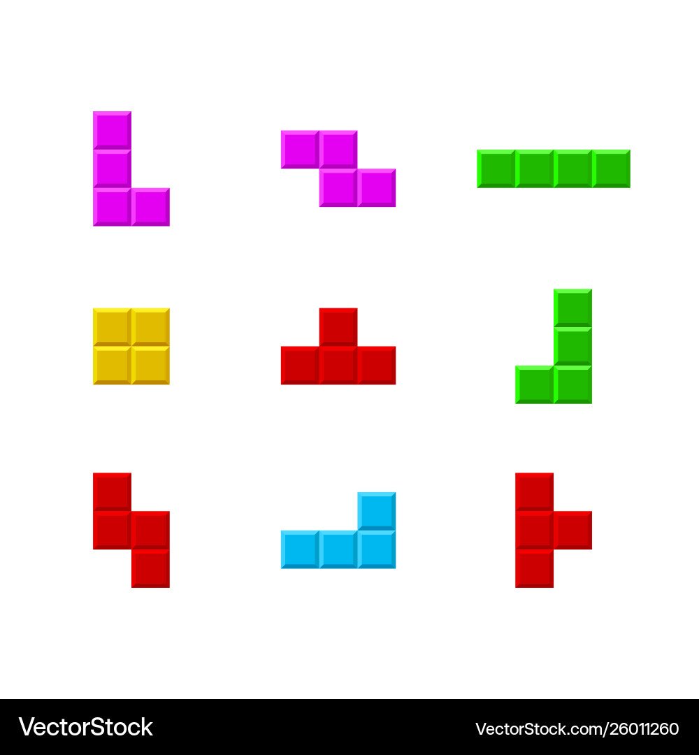 Retro Game Color Blocks vector image