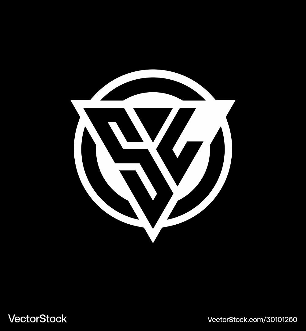 Sl logo with negative space triangle shape Vector Image