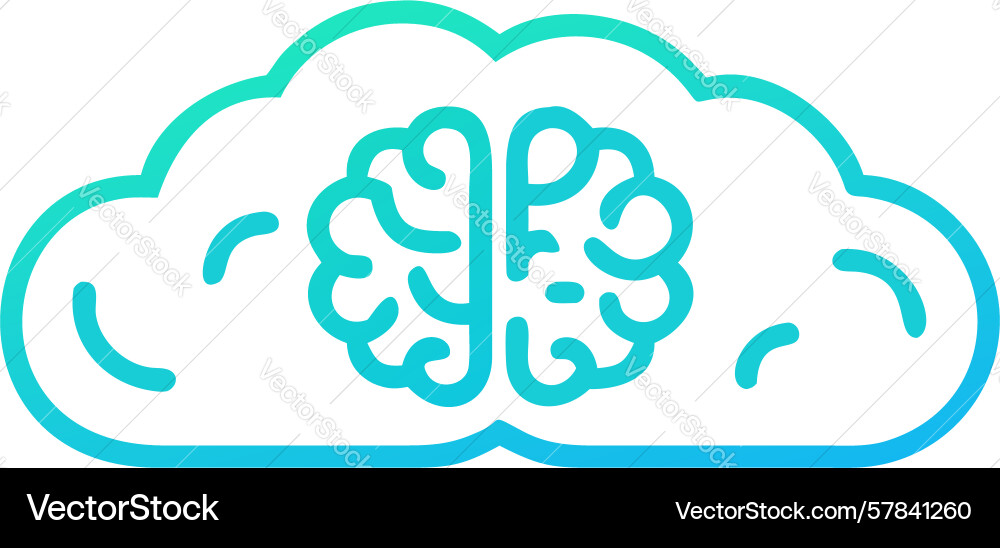 Smart cloud processing ai decision making vector image