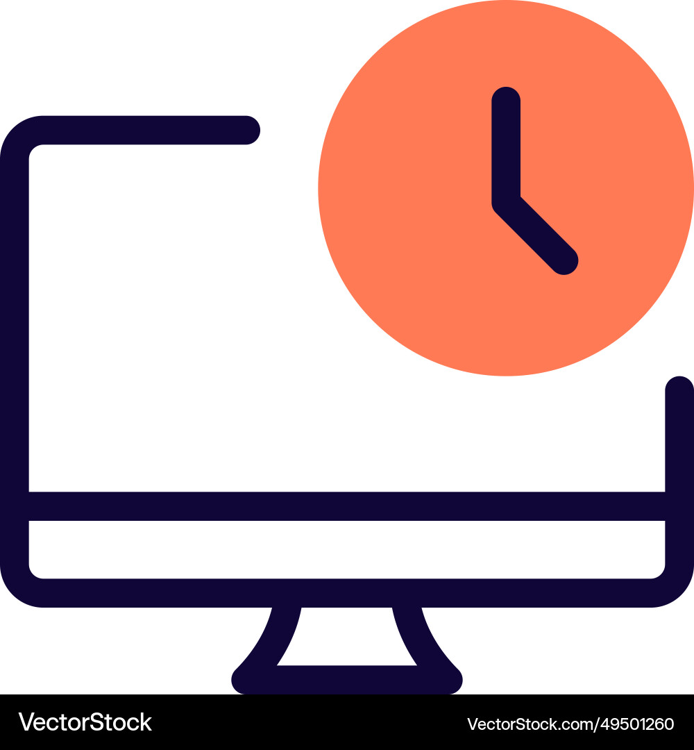 Time displayed on the computer desktop Vector Image