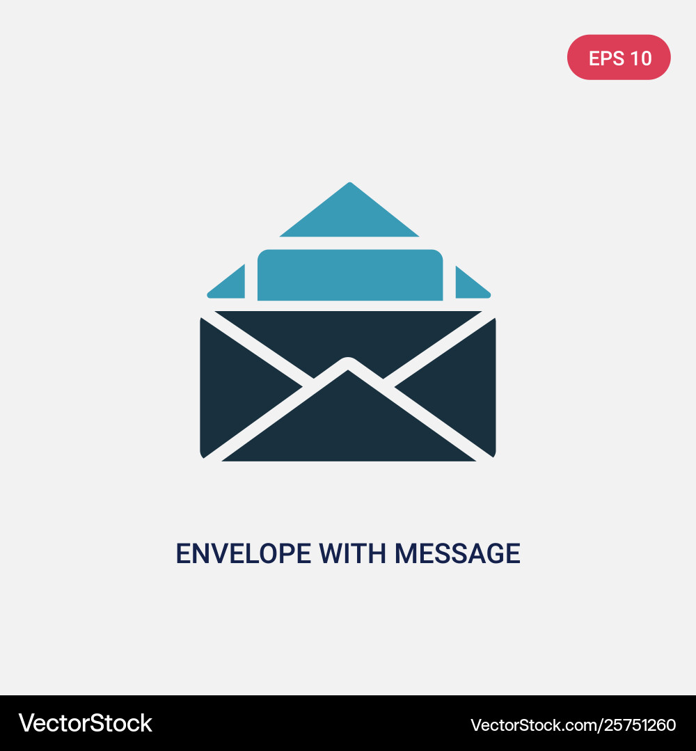 Two color envelope with message icon from user Two color envelope with message icon from user Vector Image